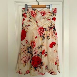 KIMCHI BLUE Strapless Floral Dress Size S Bohemian